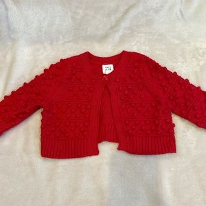 Baby Gap red Pom Pom sweater
